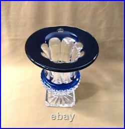 Vase VASQUE DE MEDICIS cristal SAINT LOUIS doublé BLEU modèle VERSAILLES 19,5cm