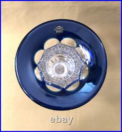 Vase VASQUE DE MEDICIS cristal SAINT LOUIS doublé BLEU modèle VERSAILLES 19,5cm