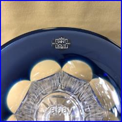 Vase VASQUE DE MEDICIS cristal SAINT LOUIS doublé BLEU modèle VERSAILLES 19,5cm