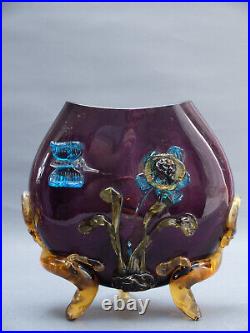 Vase Verre 1900 Salamandre // Rousseau Leveille Clichy Harrach Moser Jean Glass
