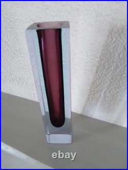 Vase Vintage Soliflore Sommerso De Murano (flavio Poli) Etat Exceptionnel