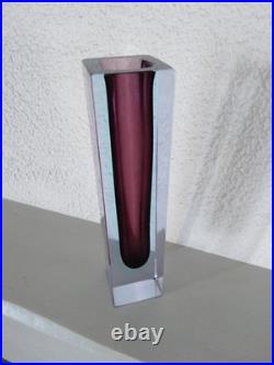 Vase Vintage Soliflore Sommerso De Murano (flavio Poli) Etat Exceptionnel