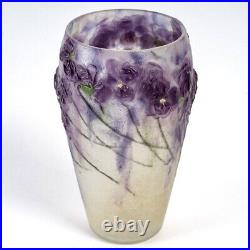 Vase Violettes De Parme Gabriel Argy Rousseau Pâte De Verre Glass Flowers