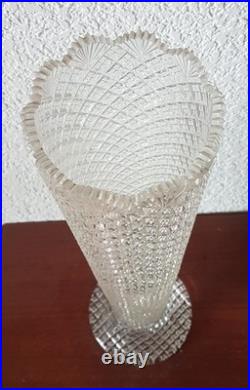 Vase ancien en Cristal Bohème Décoration vintage Déco Année 1970