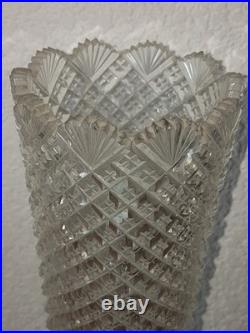 Vase ancien en Cristal Bohème Décoration vintage Déco Année 1970