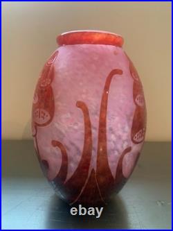 Vase art déco Le Verre Français modèle digitales