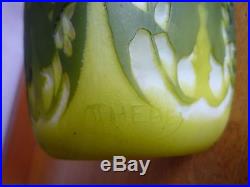 Vase art nouveau-pate de verre dégagée à l'acide-signé THEBES-daum-gallé VSL