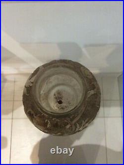 Vase art nouveau signe galle degrave a l acide haut 11,8 cm diam 13 cm