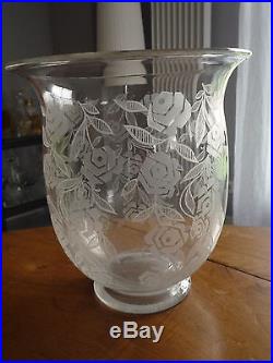 Vase aux Roses, Georges Chevalier, Art-Deco, cristal signé Baccarat
