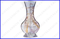 Vase aux fleurs émaillées par Baccarat XIXè. Vase with enameled flowers Baccat