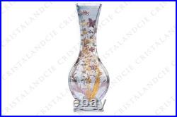 Vase aux fleurs émaillées par Baccarat XIXè. Vase with enameled flowers Baccat