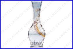 Vase aux fleurs émaillées par Baccarat XIXè. Vase with enameled flowers Baccat