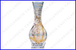 Vase aux fleurs émaillées par Baccarat XIXè. Vase with enameled flowers Baccat