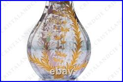 Vase aux fleurs émaillées par Baccarat XIXè. Vase with enameled flowers Baccat