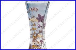 Vase aux fleurs émaillées par Baccarat XIXè. Vase with enameled flowers Baccat