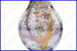 Vase aux fleurs émaillées par Baccarat XIXè. Vase with enameled flowers Baccat