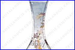 Vase aux fleurs émaillées par Baccarat XIXè. Vase with enameled flowers Baccat