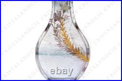 Vase aux fleurs émaillées par Baccarat XIXè. Vase with enameled flowers Baccat