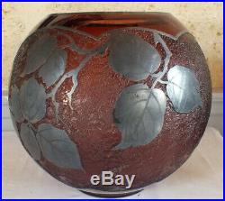 Vase boule d'Argyl verre dégagé acide