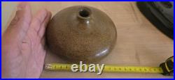 Vase boule en grès signé J. Fréhel Céramique française XXe Émail brun