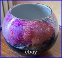 Vase boule en verre Jean Noel Bouillet Laque fusionniste signée à la pointe