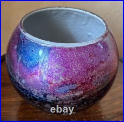 Vase boule en verre Jean Noel Bouillet Laque fusionniste signée à la pointe