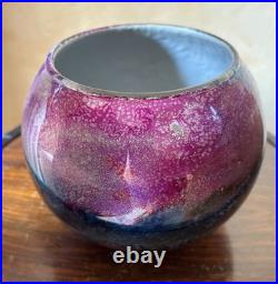 Vase boule en verre Jean Noel Bouillet Laque fusionniste signée à la pointe