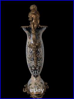 Vase ceramique avec montures bronze doré