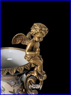 Vase ceramique avec montures bronze doré