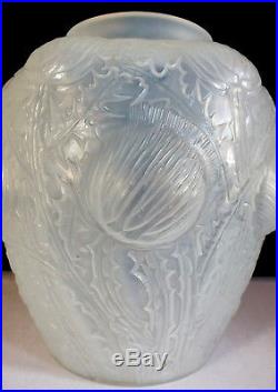 Vase chardons René Lalique opalescent