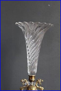 Vase cornet en cristal de baccarat 19 eme H 30,8 cm excellent état