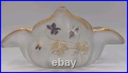 Vase coupe legras a décor de violettes