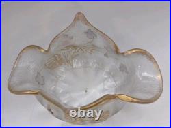 Vase coupe legras a décor de violettes