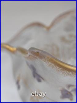 Vase coupe legras a décor de violettes