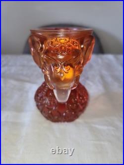 Vase cristal à têtes d'éléphants orange LIULI