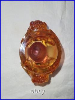 Vase cristal à têtes d'éléphants orange LIULI