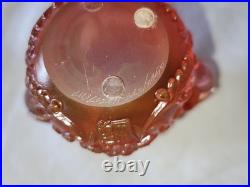 Vase cristal à têtes d'éléphants orange LIULI
