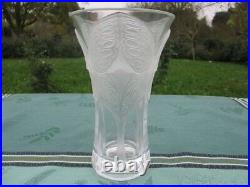 Vase cristal ancien papillon france Antique crystal vase butterfly France