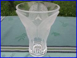 Vase cristal ancien papillon france Antique crystal vase butterfly France