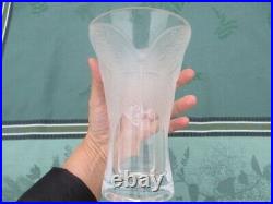 Vase cristal ancien papillon france Antique crystal vase butterfly France