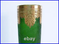 Vase cristal de saint louis dégagé à l'acide modèle Nelly vert or catalogue 1930