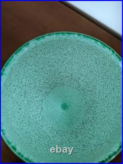 Vase cristal tulipier pate de verre moucheté vert style cristallerie de clichy