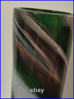 Vase cylindrique signé Verriers de Maure Vieil Vintage 60/70