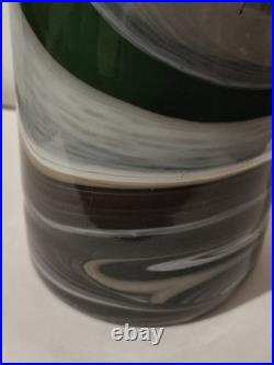 Vase cylindrique signé Verriers de Maure Vieil Vintage 60/70