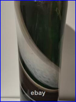 Vase cylindrique signé Verriers de Maure Vieil Vintage 60/70