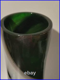 Vase cylindrique signé Verriers de Maure Vieil Vintage 60/70