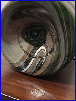 Vase cylindrique signé Verriers de Maure Vieil Vintage 60/70