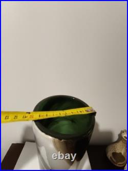 Vase cylindrique signé Verriers de Maure Vieil Vintage 60/70