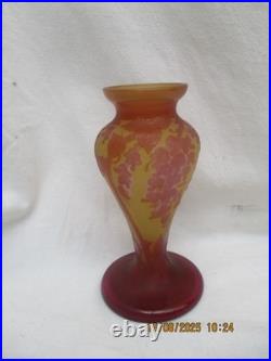 Vase dans le goût de Gallé Multicouches Pâte de Verre Ecole de Nancy Art Nouveau
