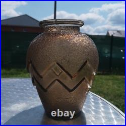 Vase daum croix de lorraine nancy geometrique art deco 1930 Vase daum croix de lorraine nancy geometrique art deco 1930